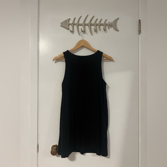 Black Mini Dress with Embroidered Flowers - Picture 4 of 4